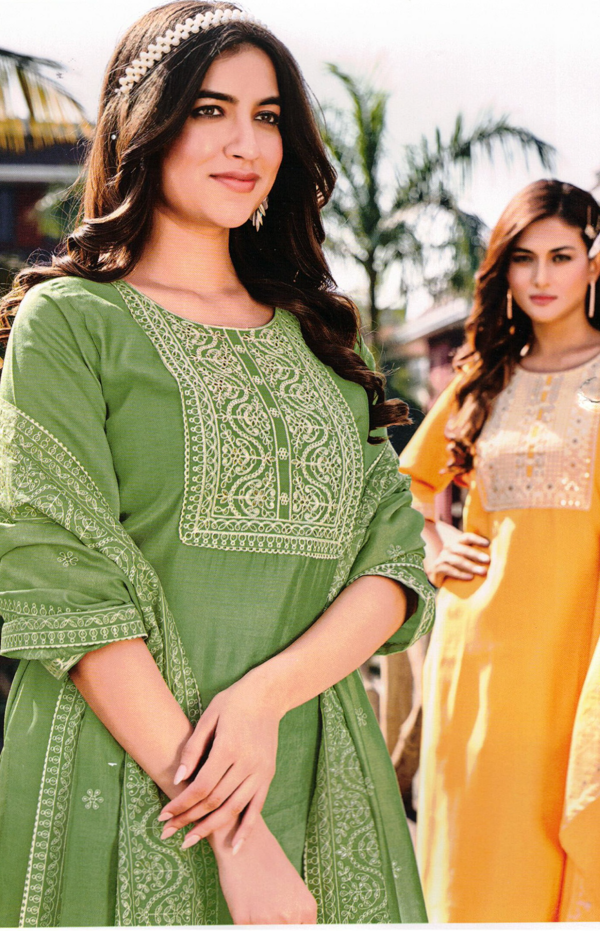 Green Gulmohar Kurti Set