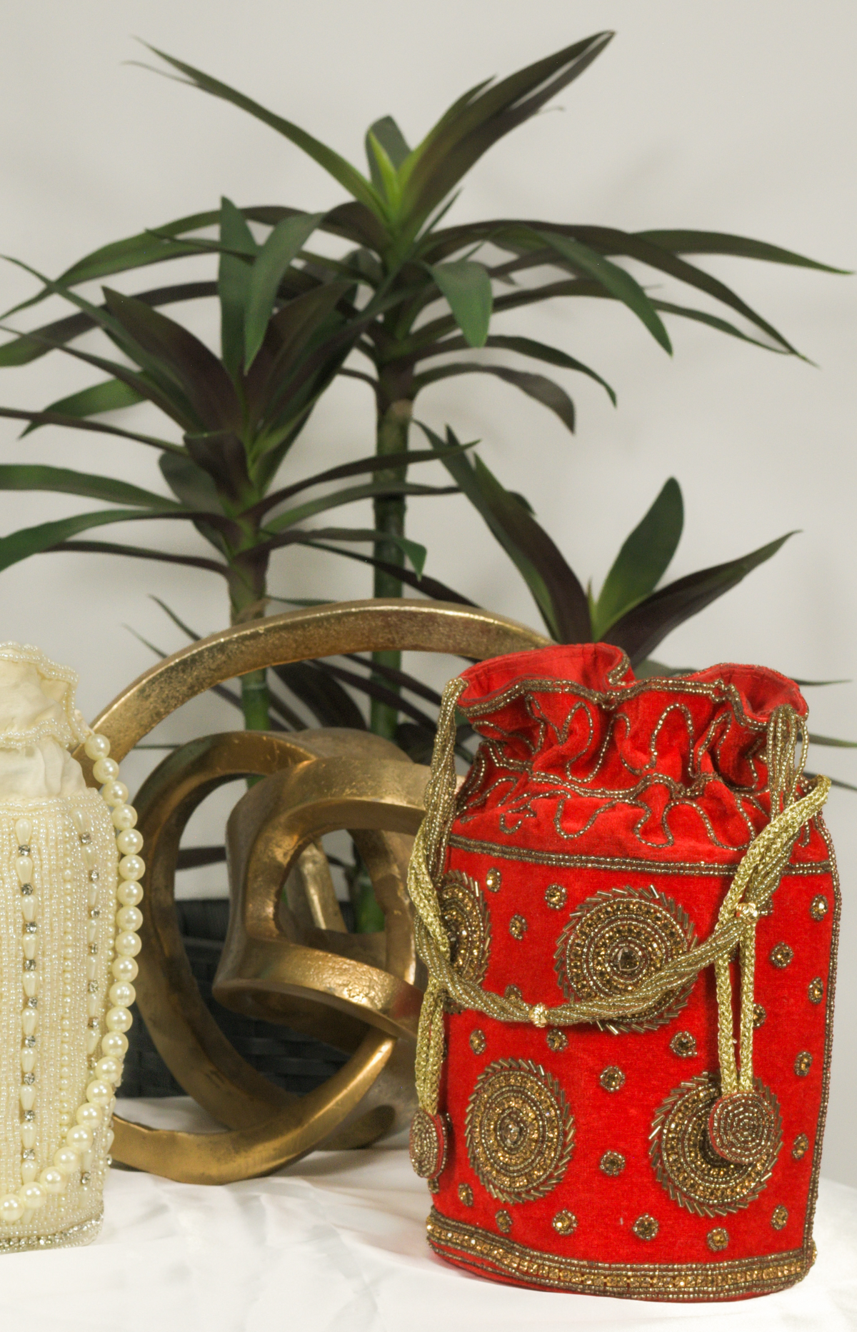 Party Wear Red Potli Bag