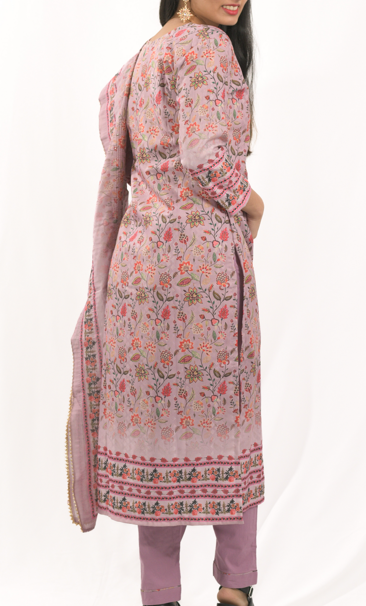 Floral Pink Kurti Set