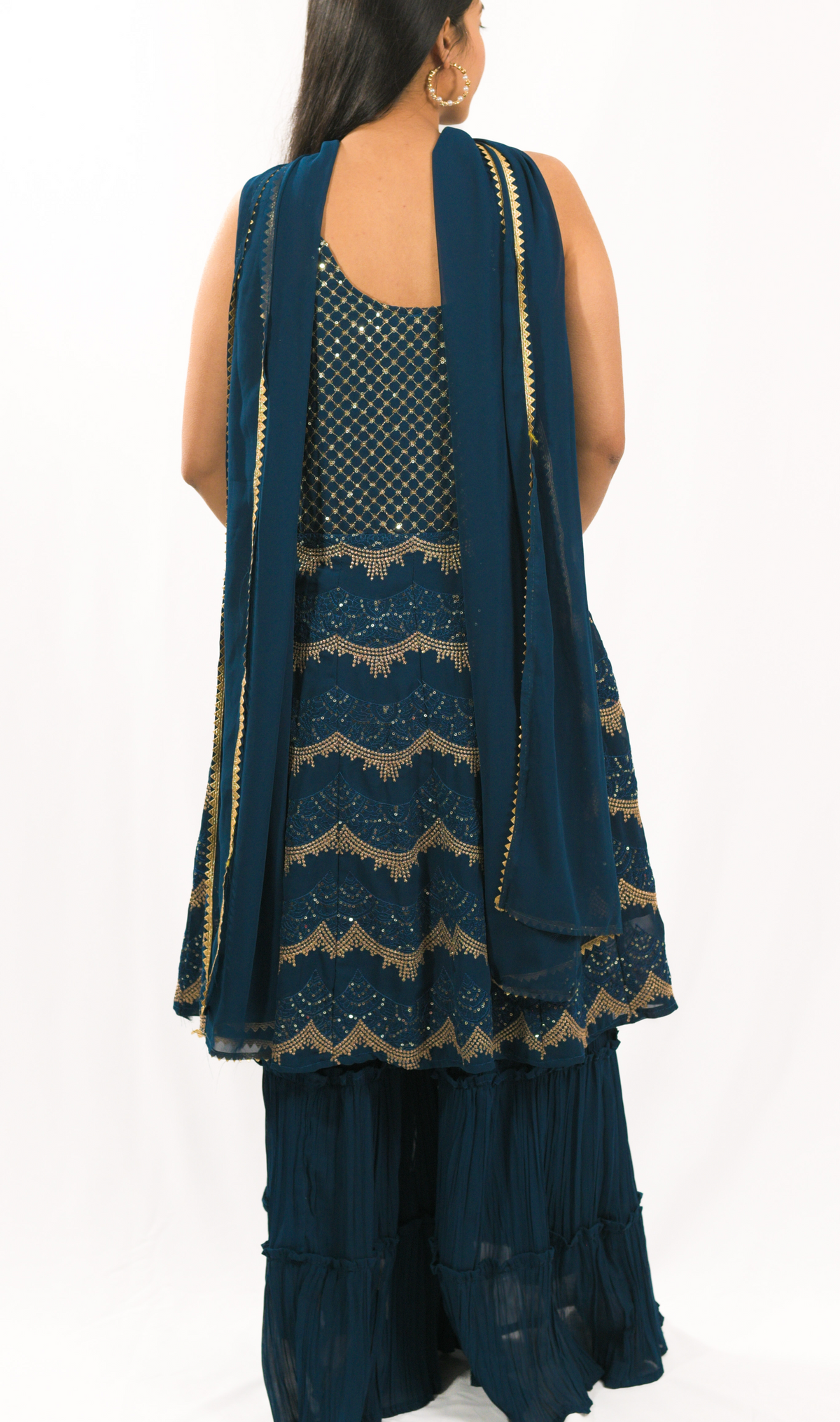Dark Blue Gharara Set