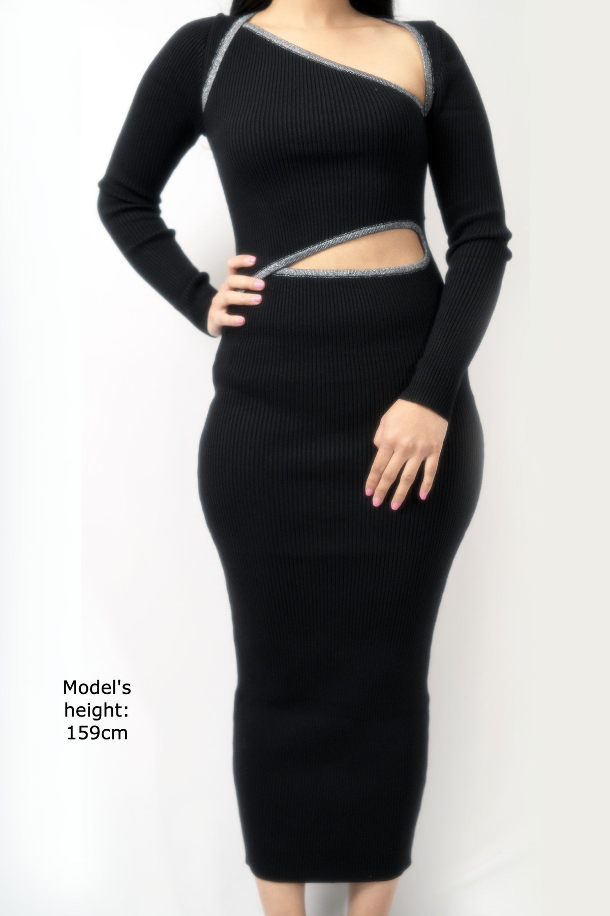 Black Knit Midi Dress