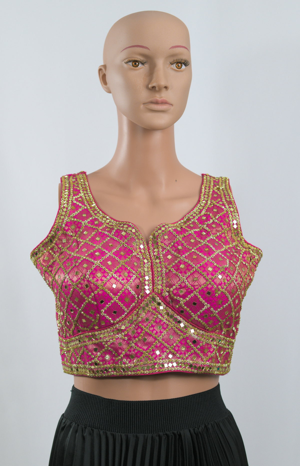 Rani Pink Mirror Work Blouse