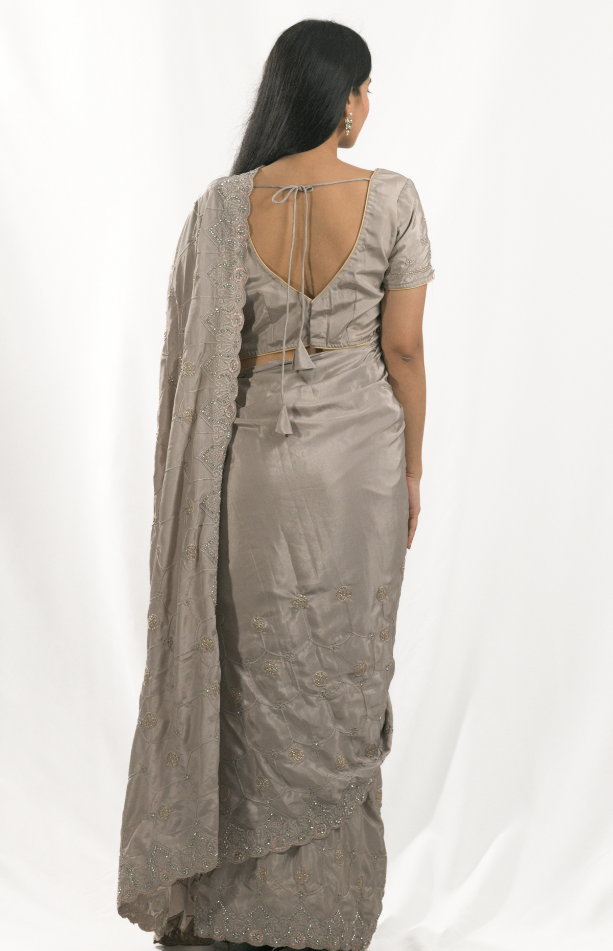 Grey-Brown Saree