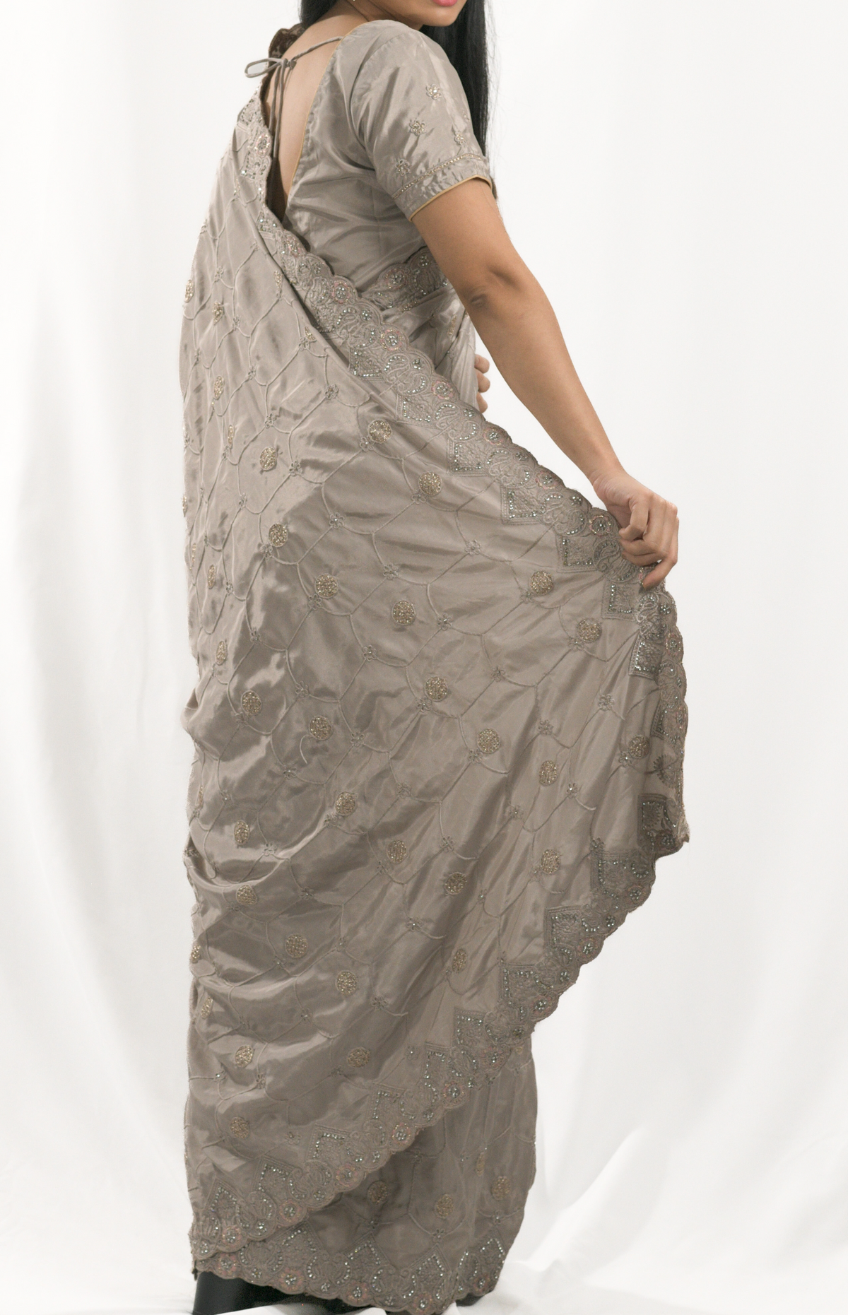 Grey-Brown Saree