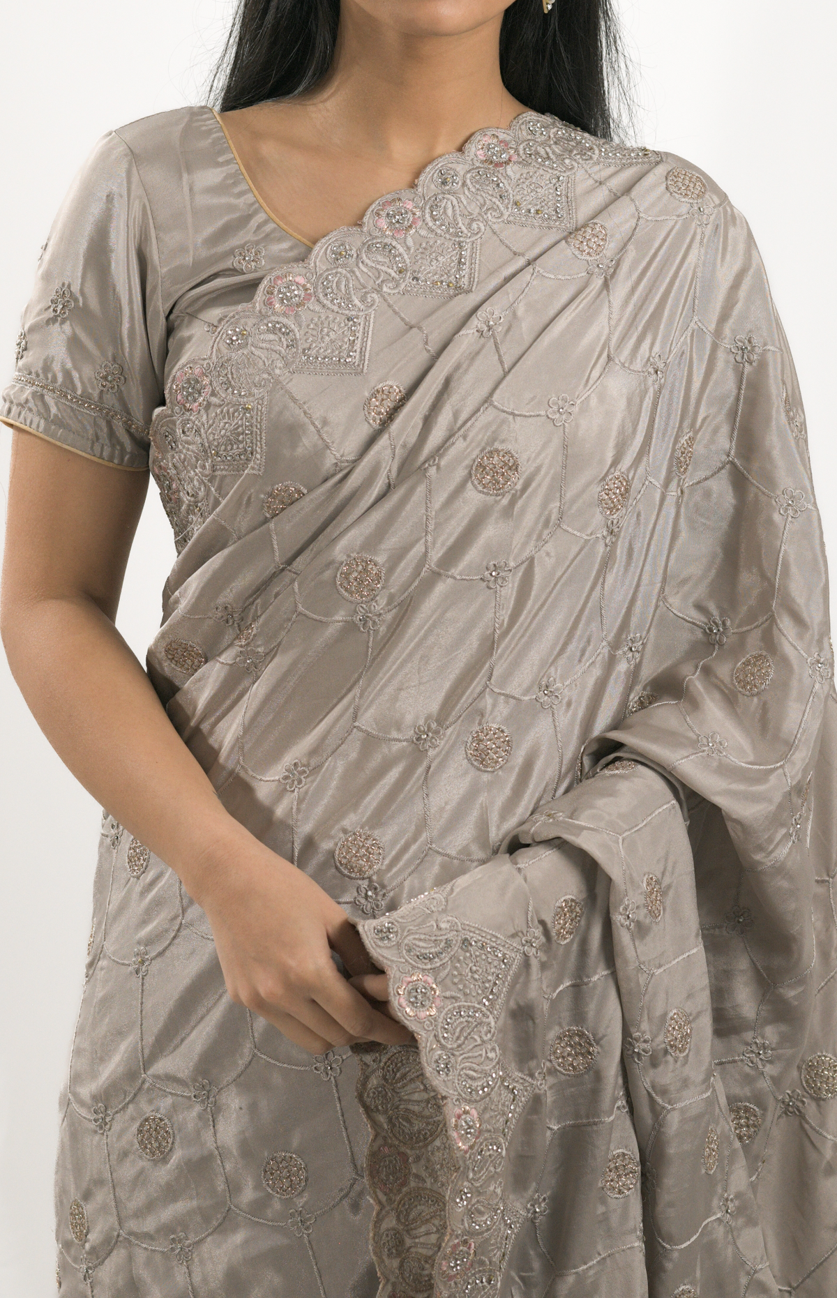 Grey-Brown Saree
