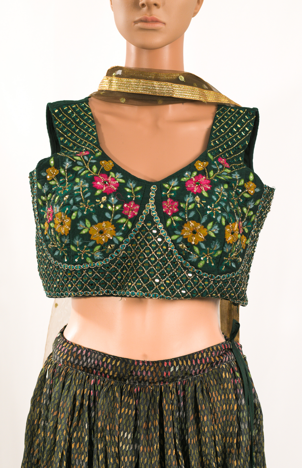 Digital Green Lehenga Set