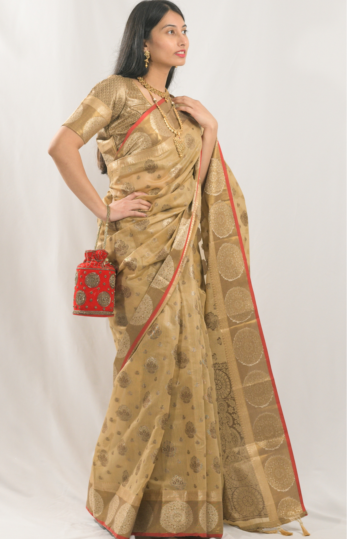 Bhumi Brown Ravindra Silk Saree
