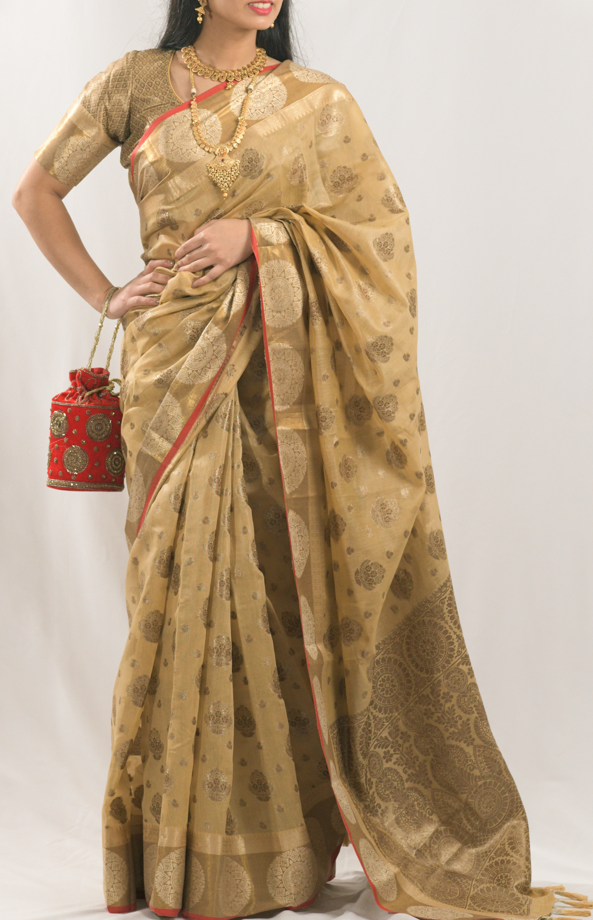 Bhumi Brown Ravindra Silk Saree