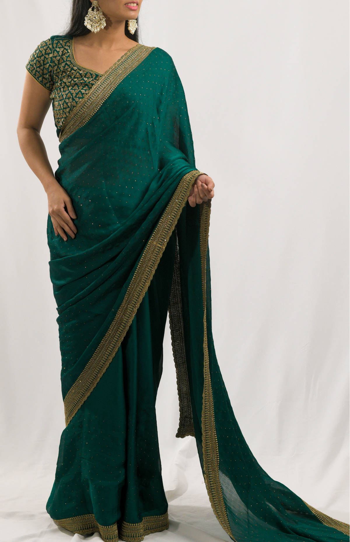 Rukmini Green Saree
