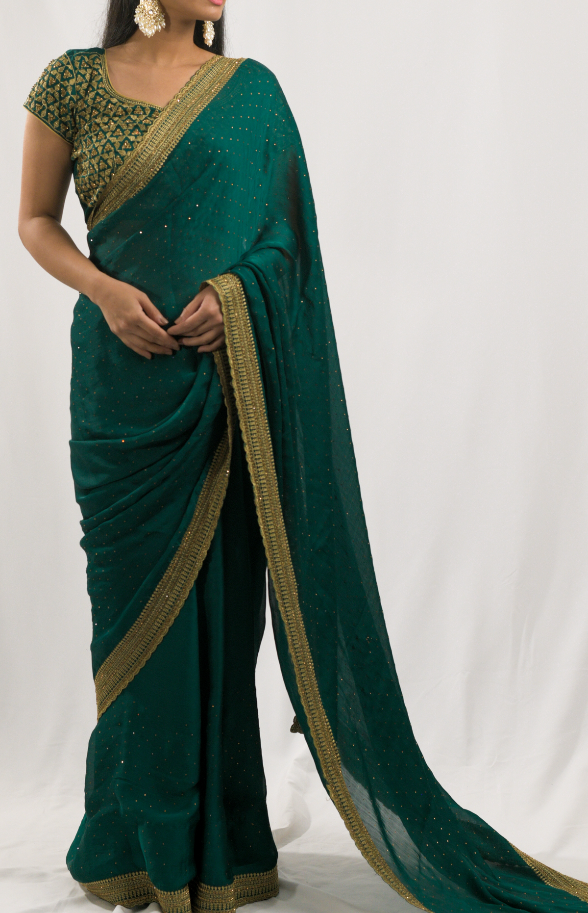 Rukmini Green Saree
