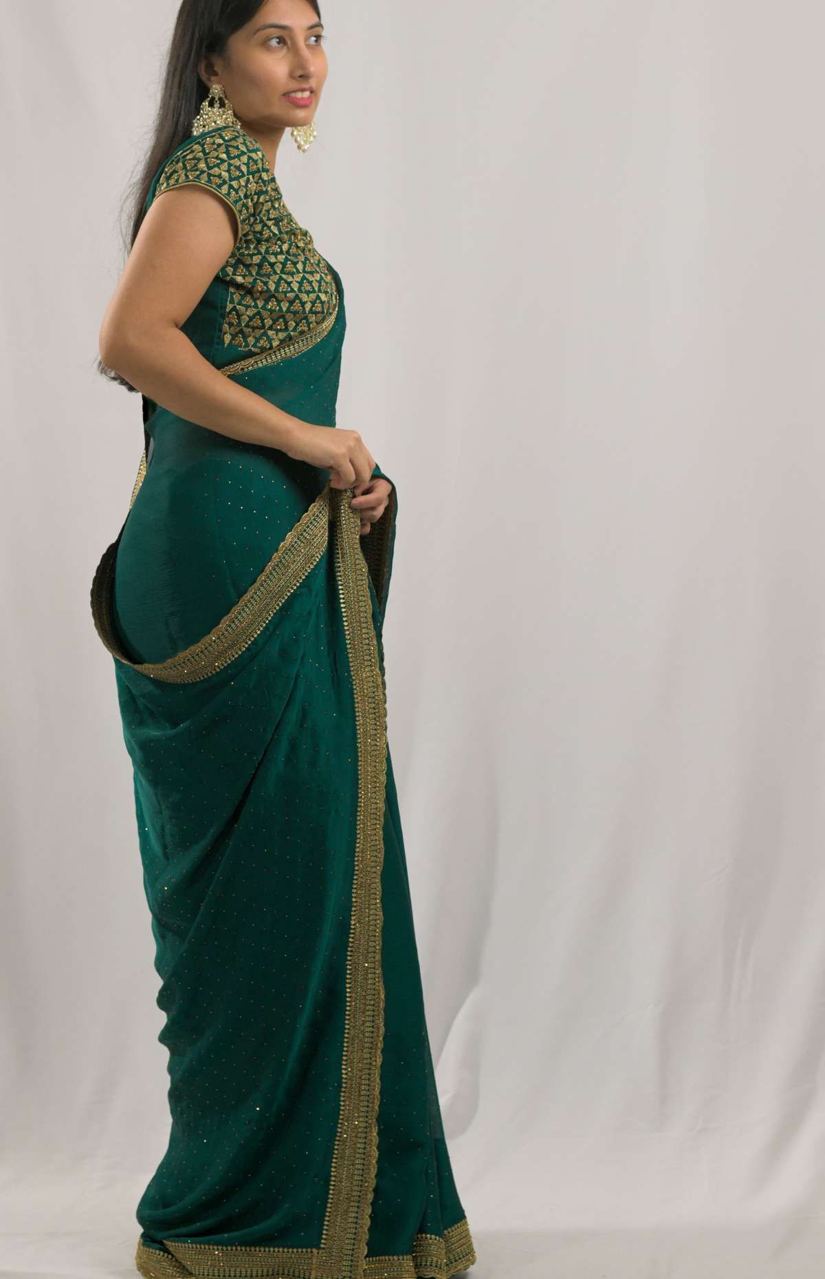 Rukmini Green Saree
