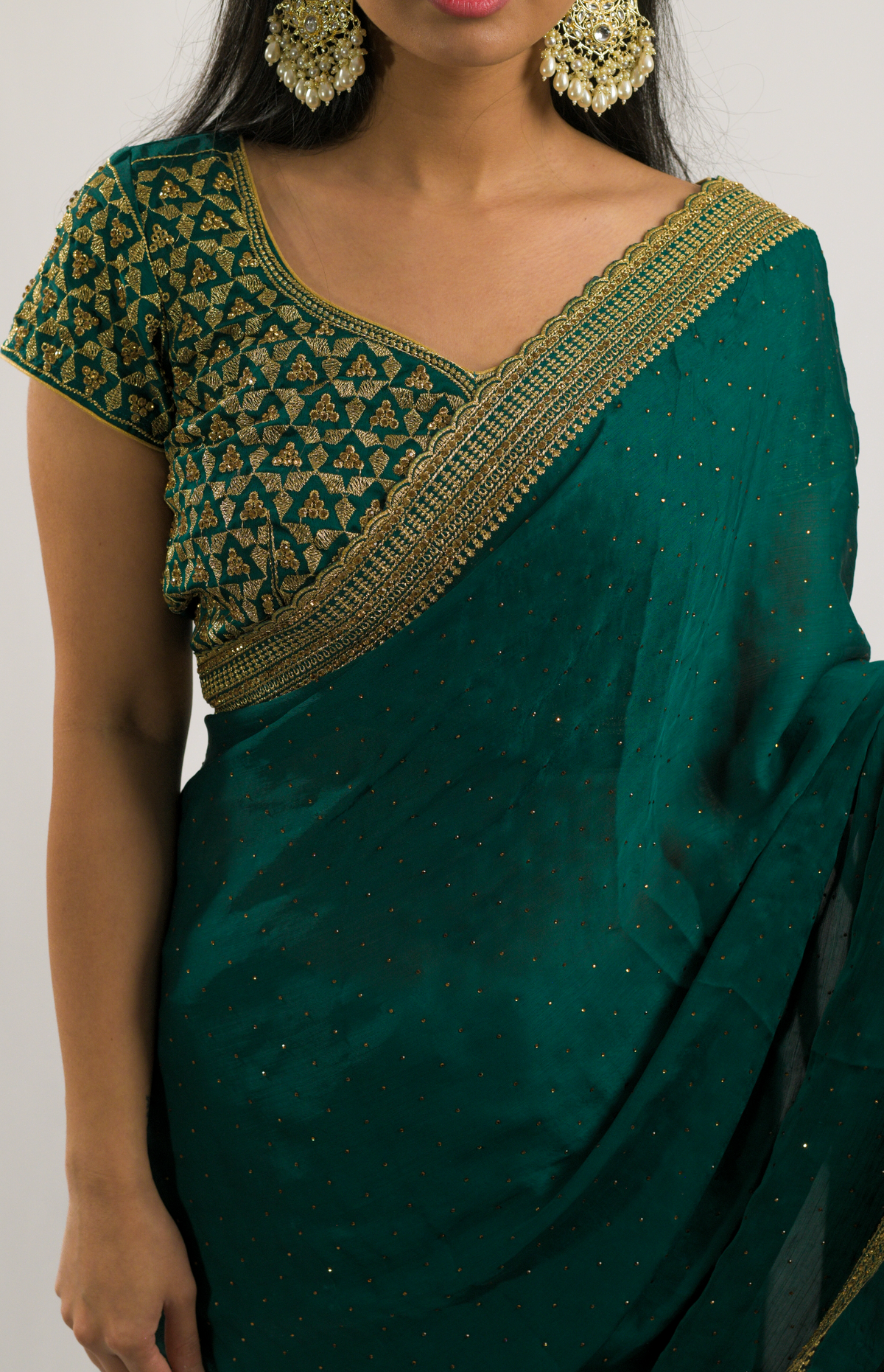 Rukmini Green Saree