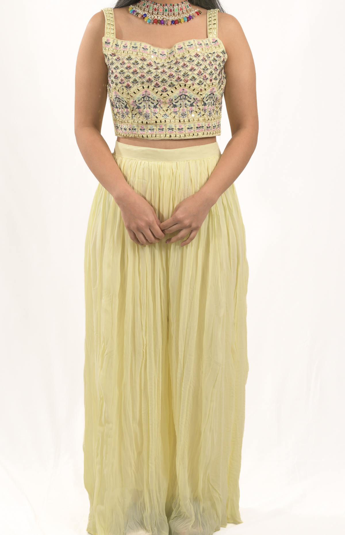 Lemon Crop Top 3 Piece Set