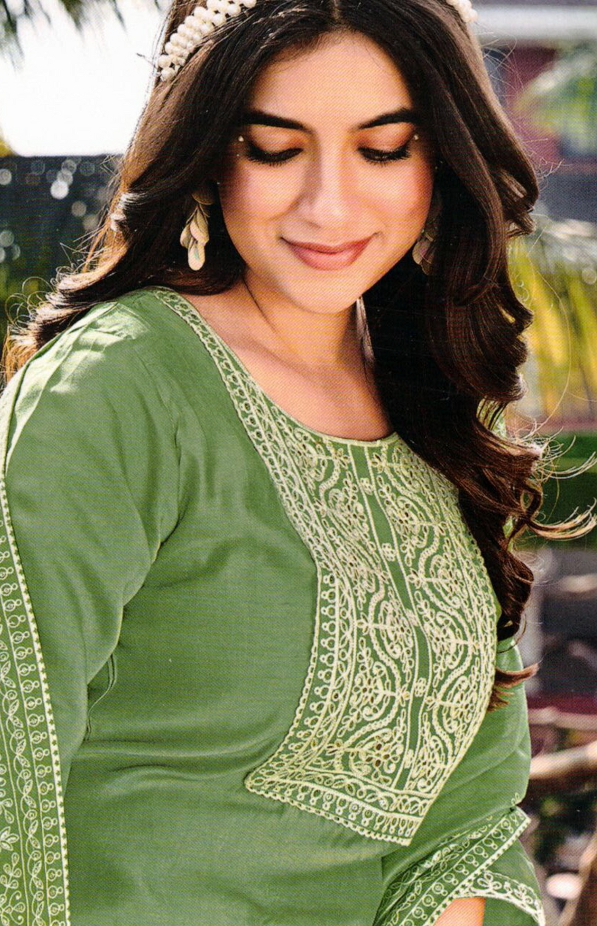 Green Gulmohar Kurti Set