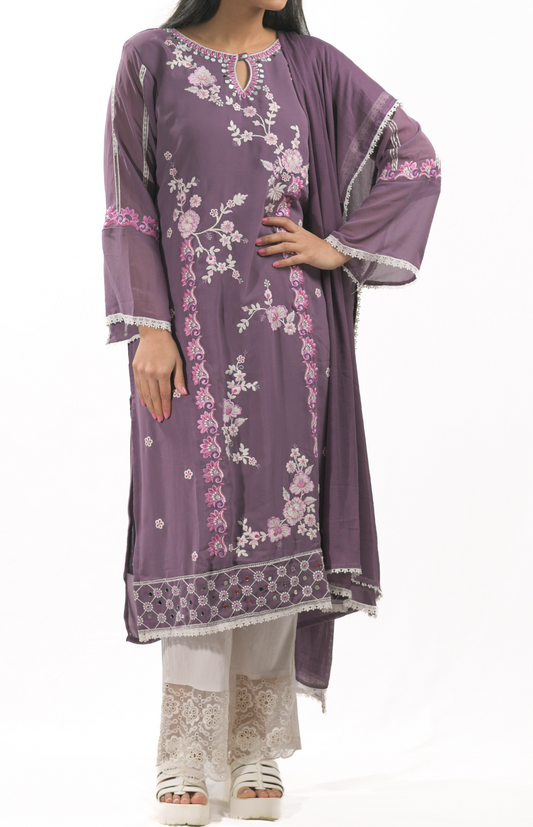 Noor Purple Kurti Set