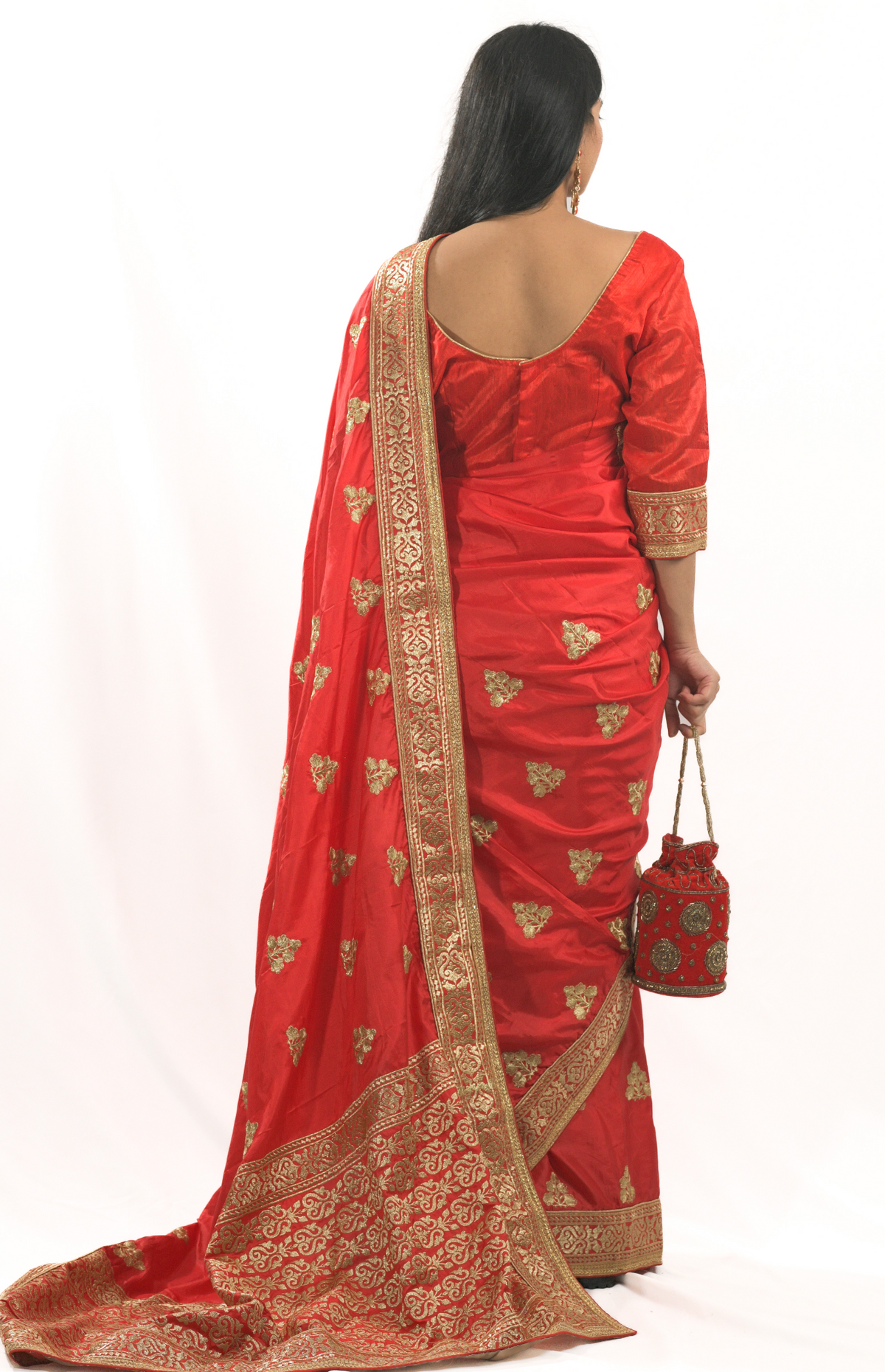 Binsa Red Saree