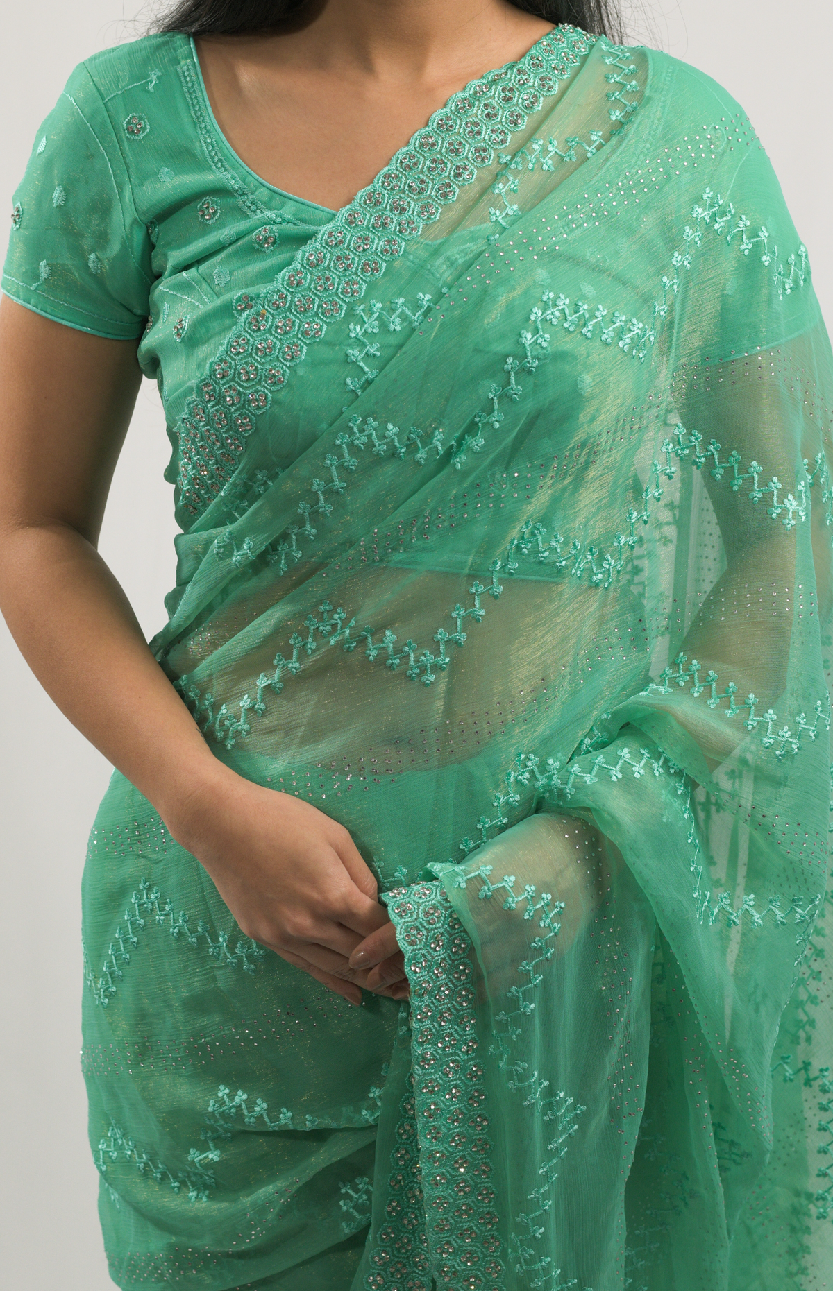 Ehani Green Organza Saree