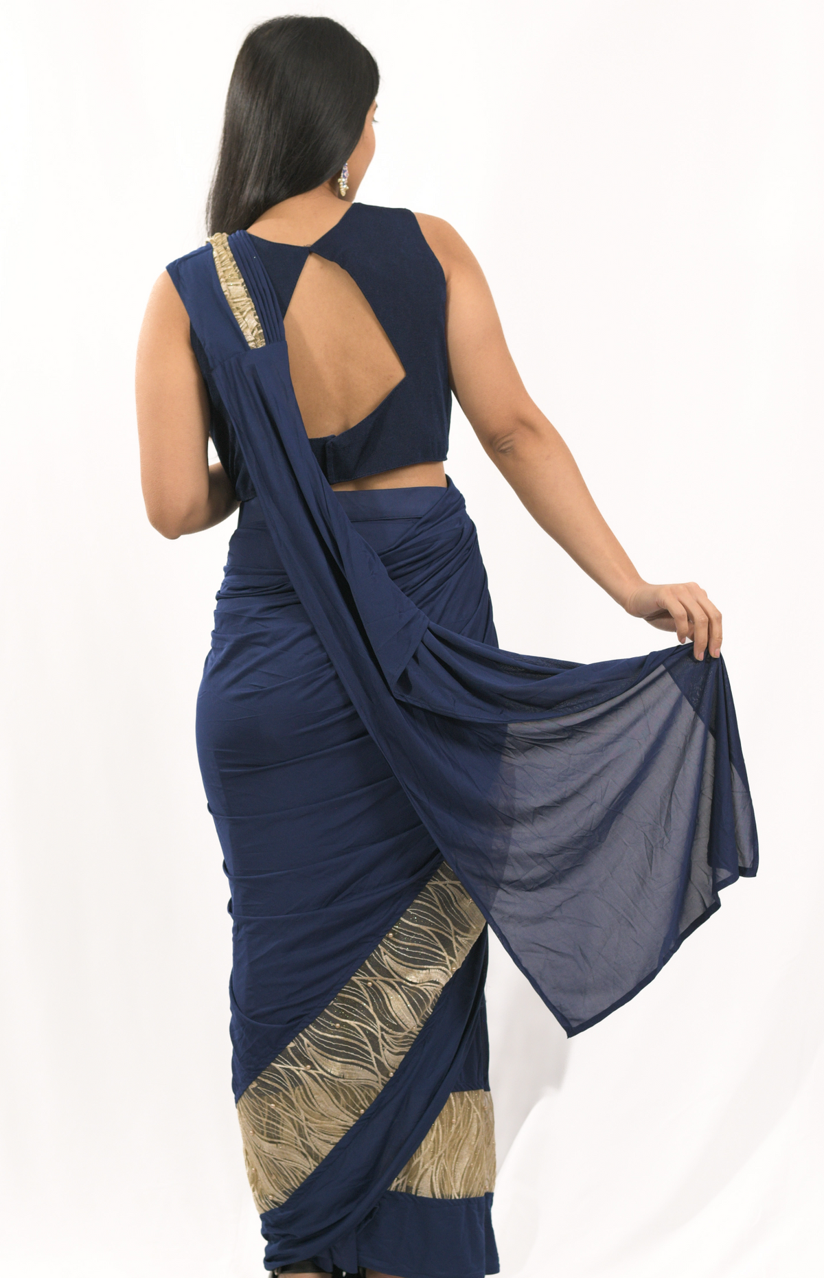 Oshi Blue Readymade Saree