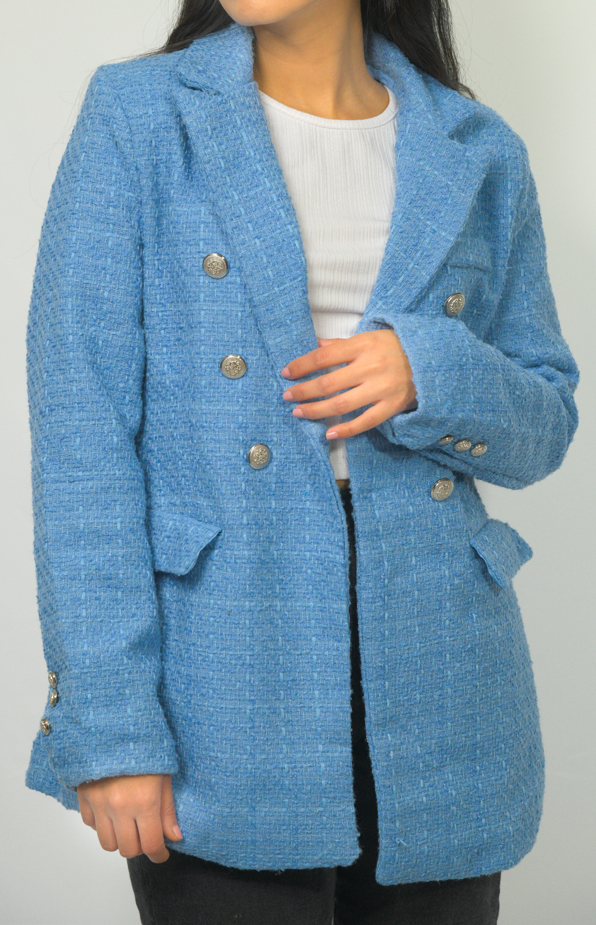Blue  Boucle Blazer