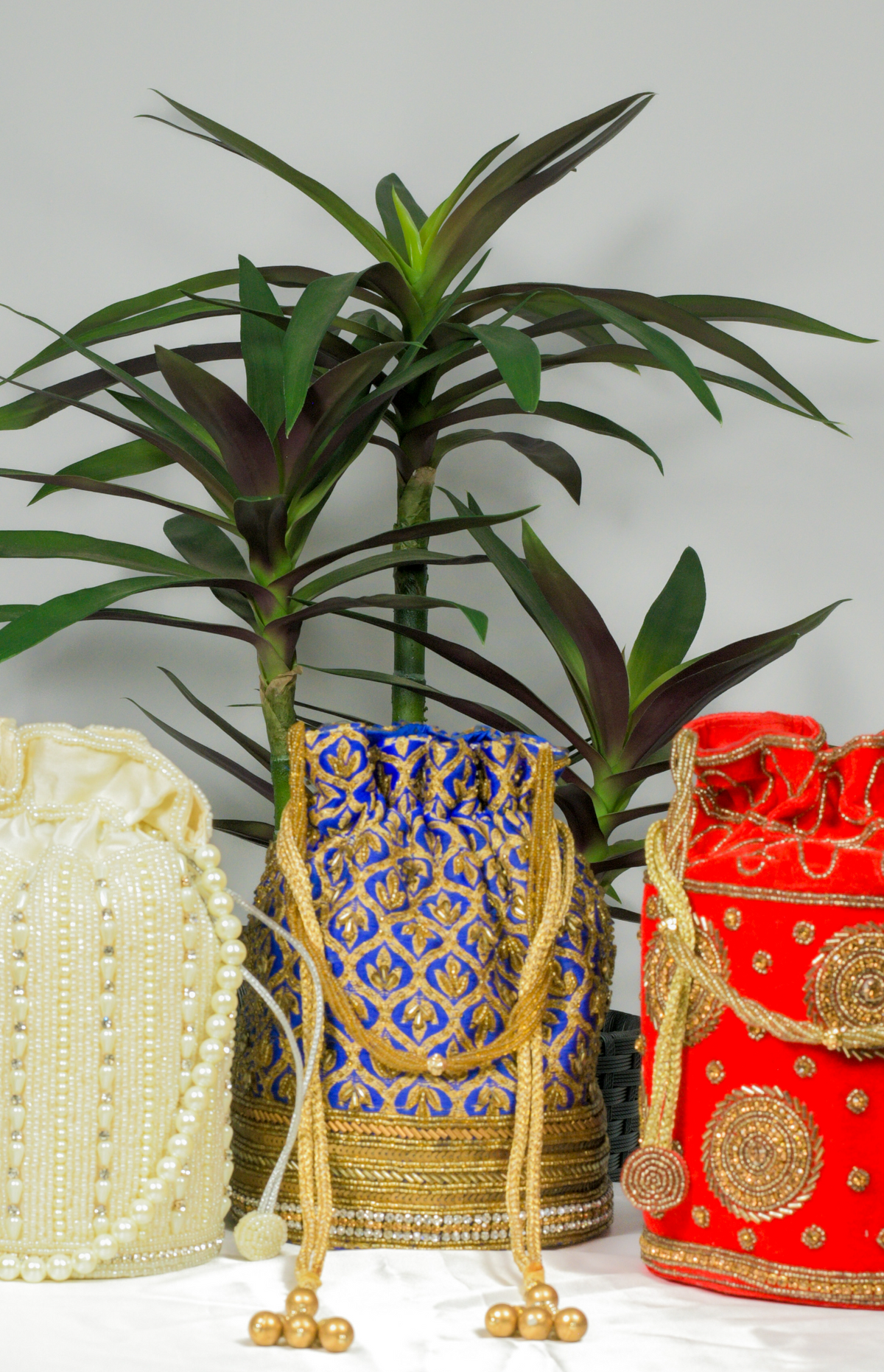 Party Wear Blue and Gold Potli Bag
