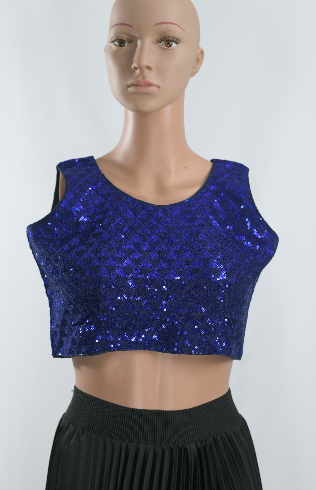 Blue Sequin Blouse
