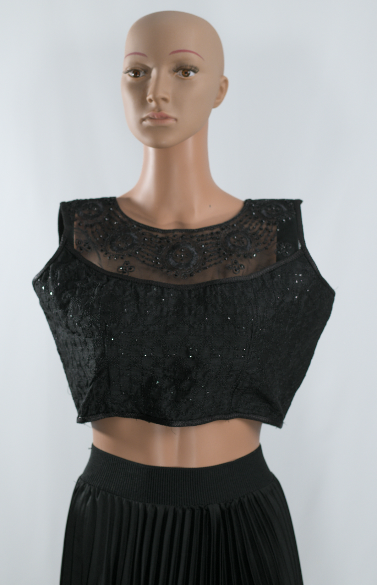 Nisha Black Cutwork Blouse