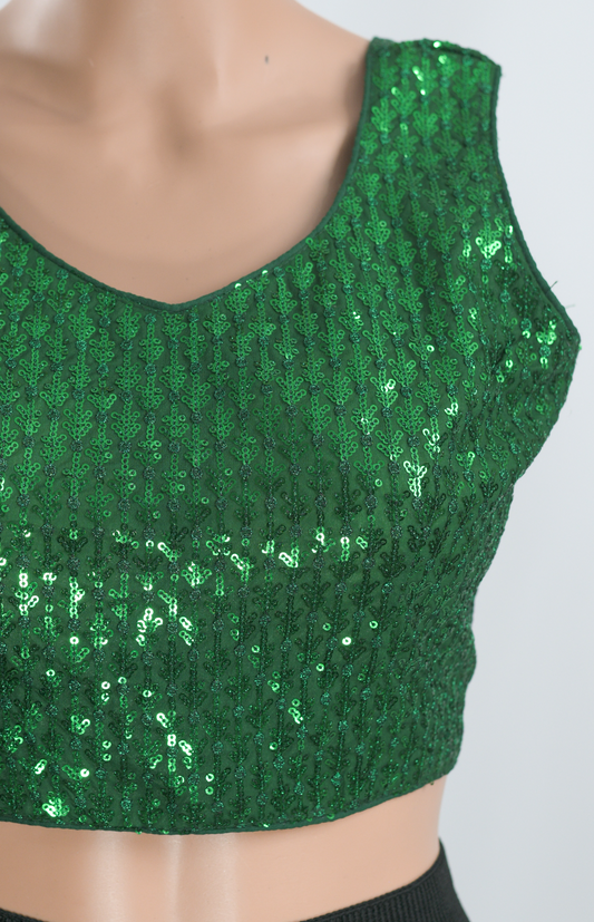 Green Sequin Blouse