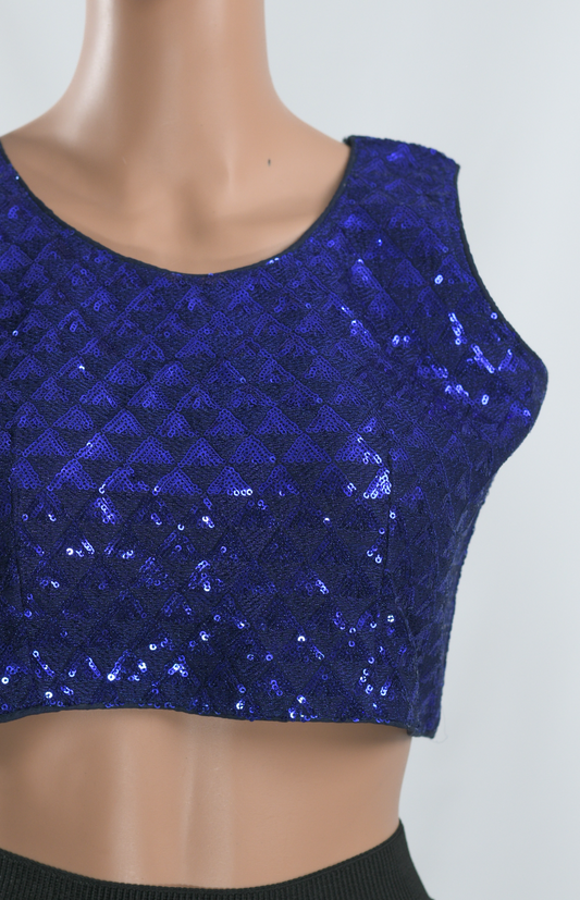Blue Sequin Blouse