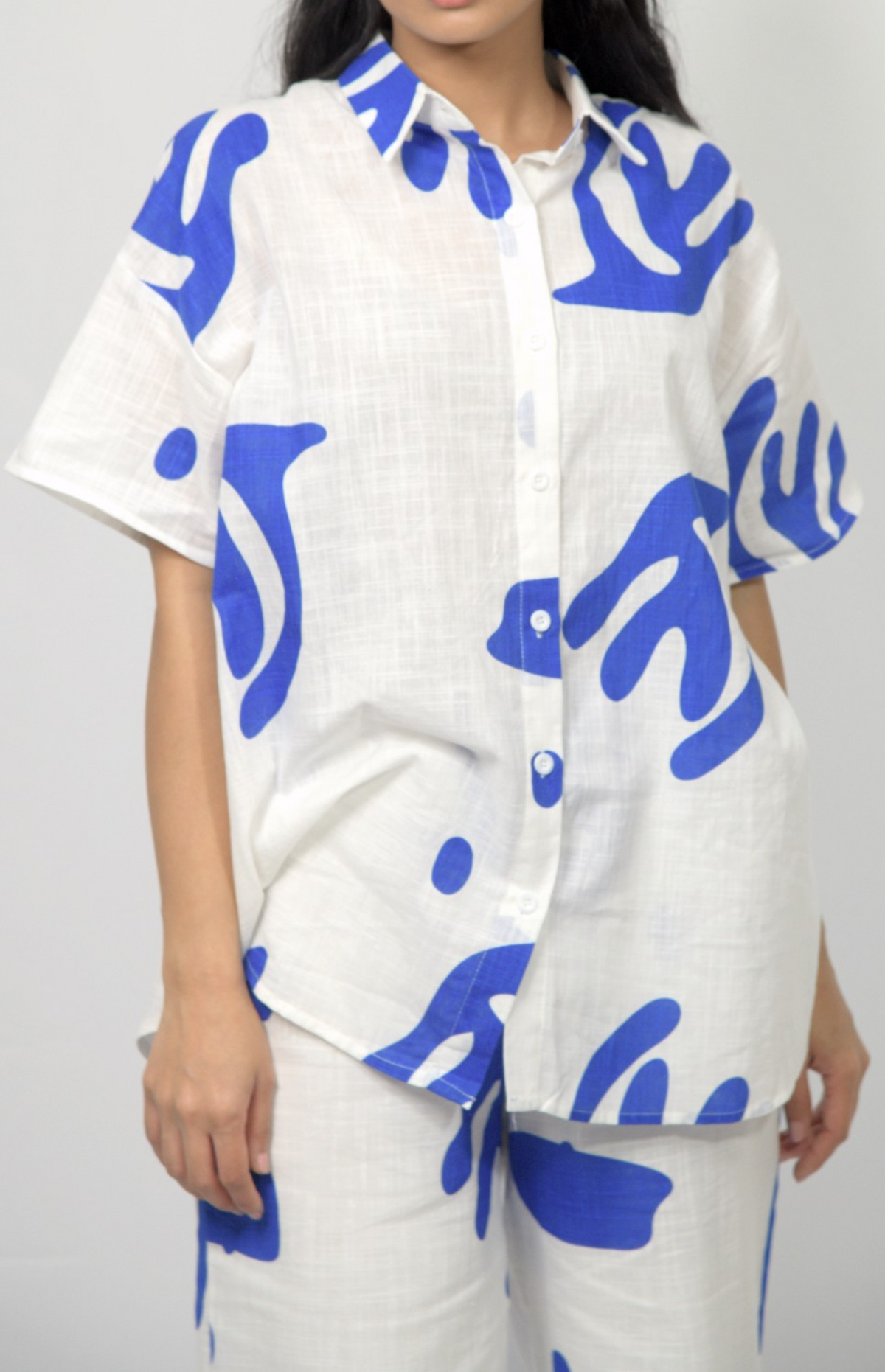 Relaxed Fit Breezy Blue and White Set
