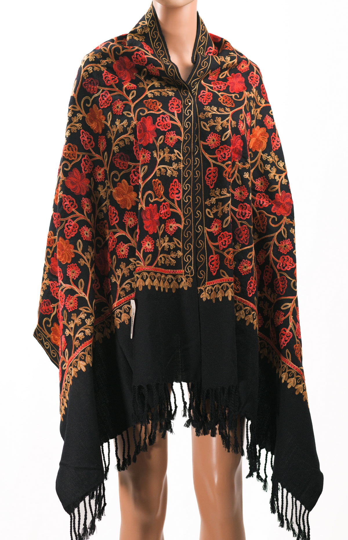 Black Embroidered Shawl