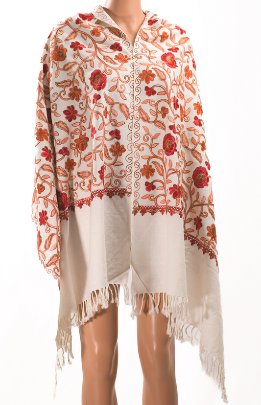 White Kashmiri Shawl