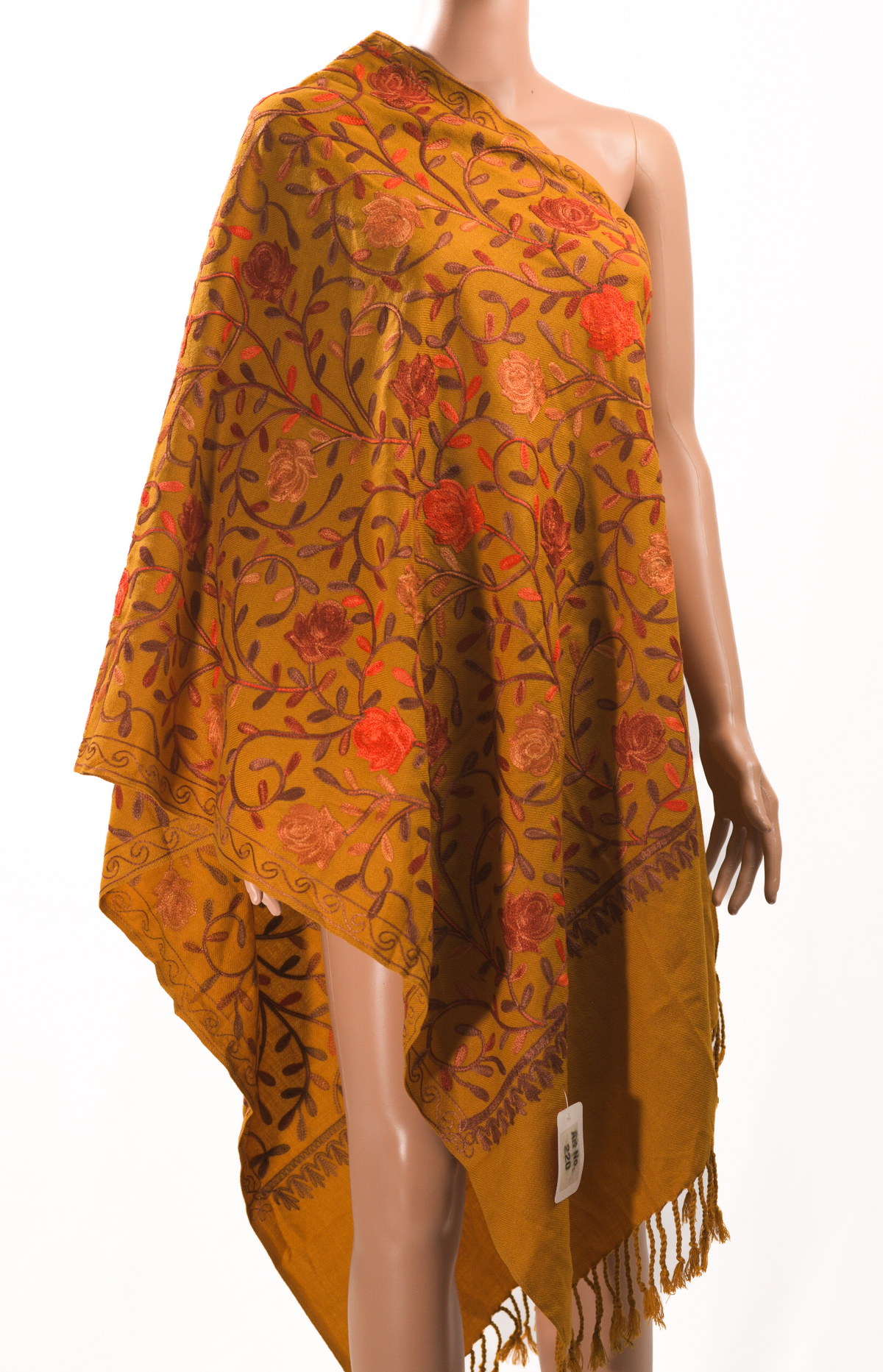 Mustard Yellow Embroidered Shawl