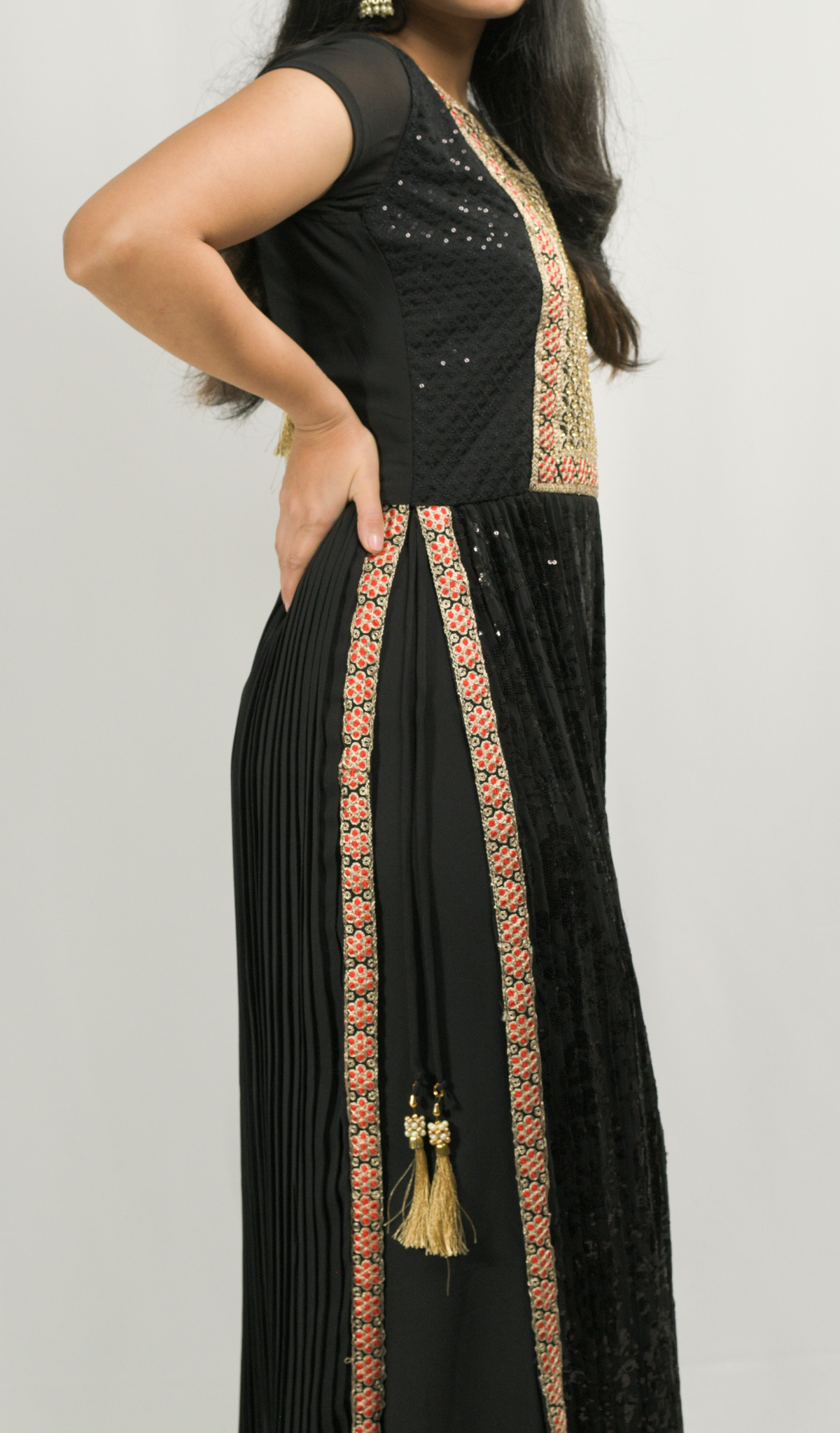 Black Naira Cut with Palazzo Pant
