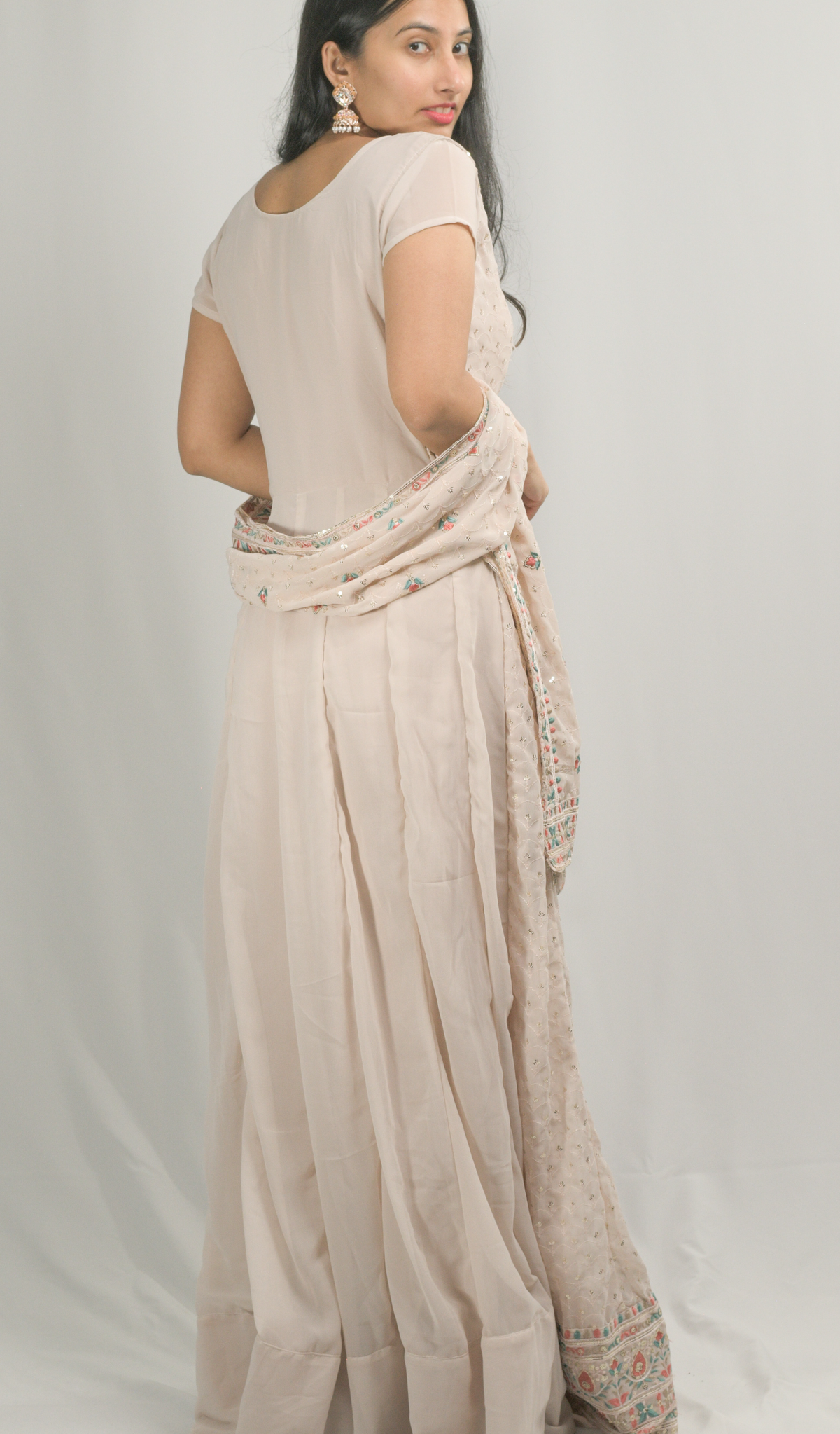 Beige Indian Gown with Leggings