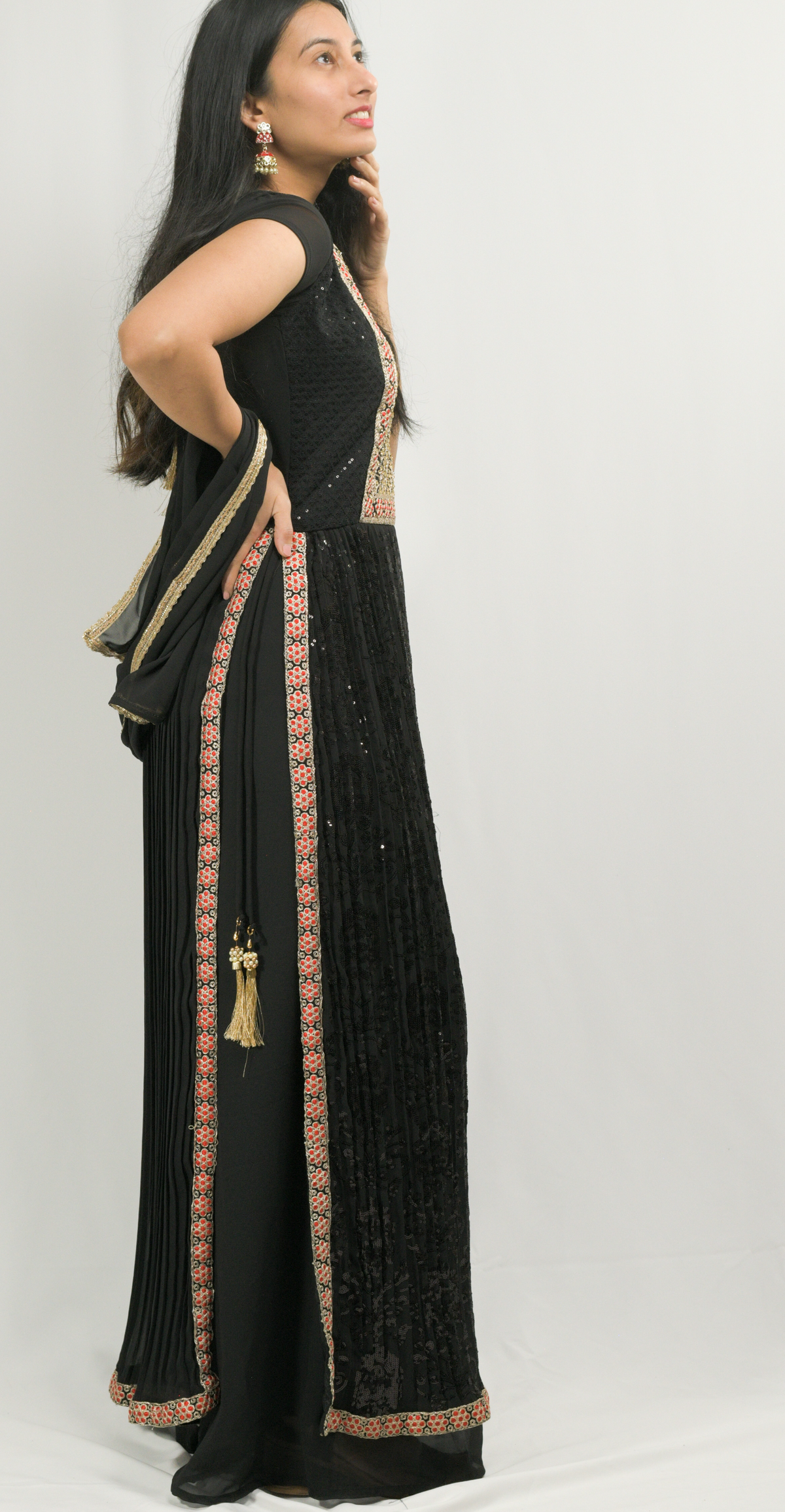 Black Naira Cut with Palazzo Pant
