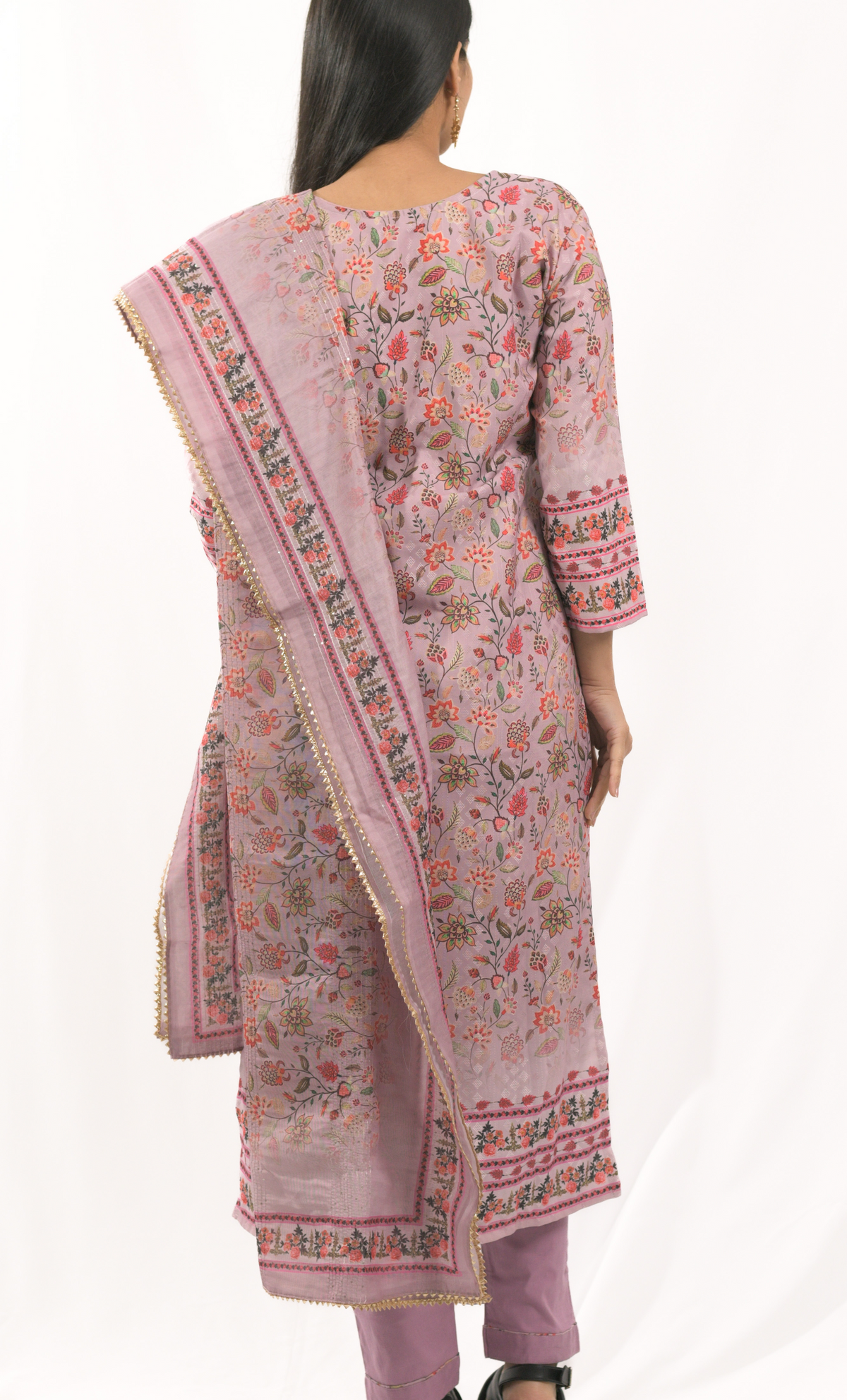 Floral Pink Kurti Set