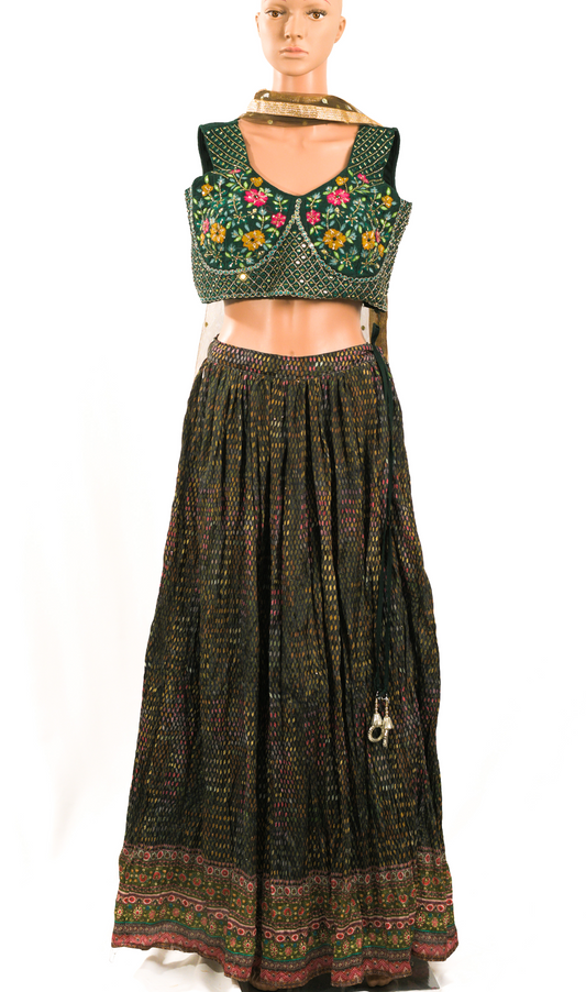 Digital Green Lehenga Set