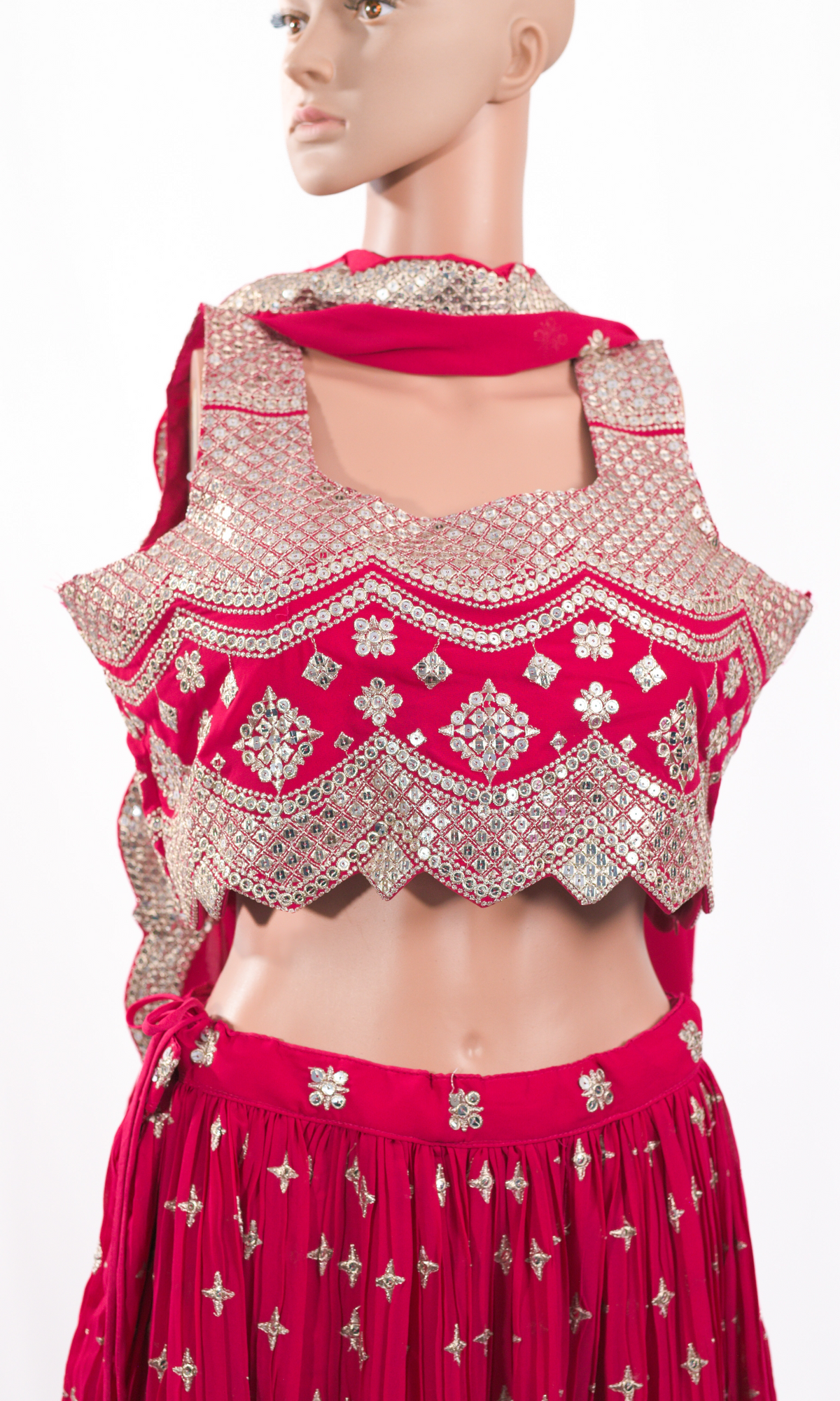 Rani Pink Lehenga Choli Dupatta Set