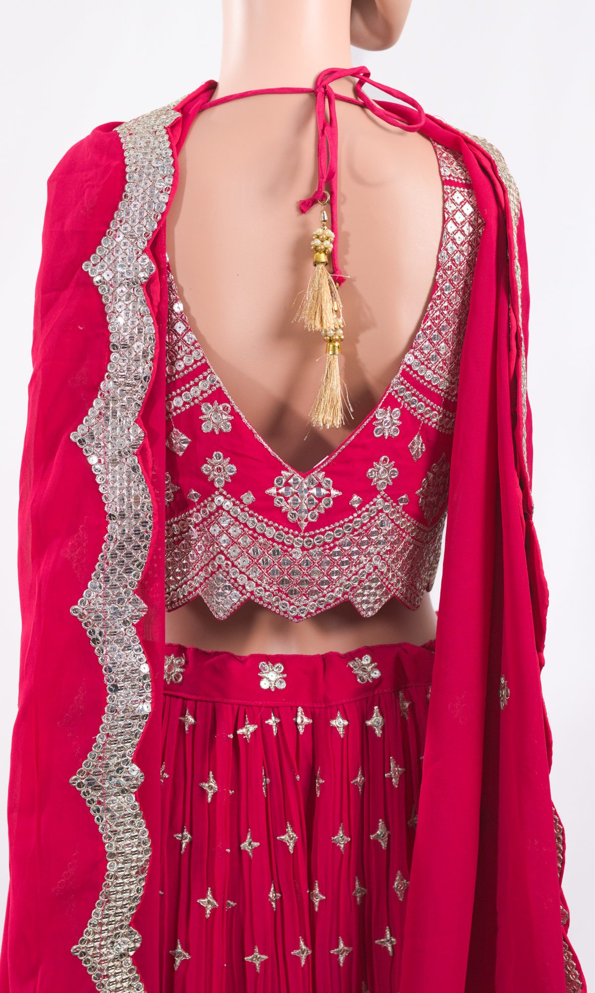 Rani Pink Lehenga Choli Dupatta Set