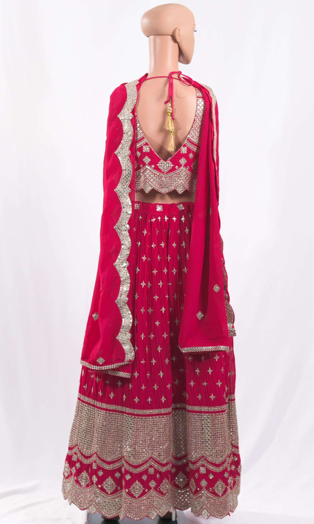 Rani Pink Lehenga Choli Dupatta Set