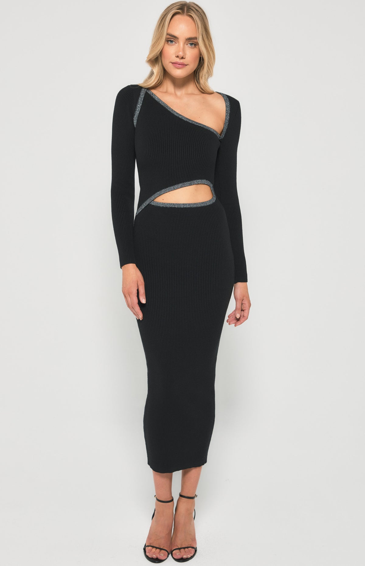 Black Knit Midi Dress