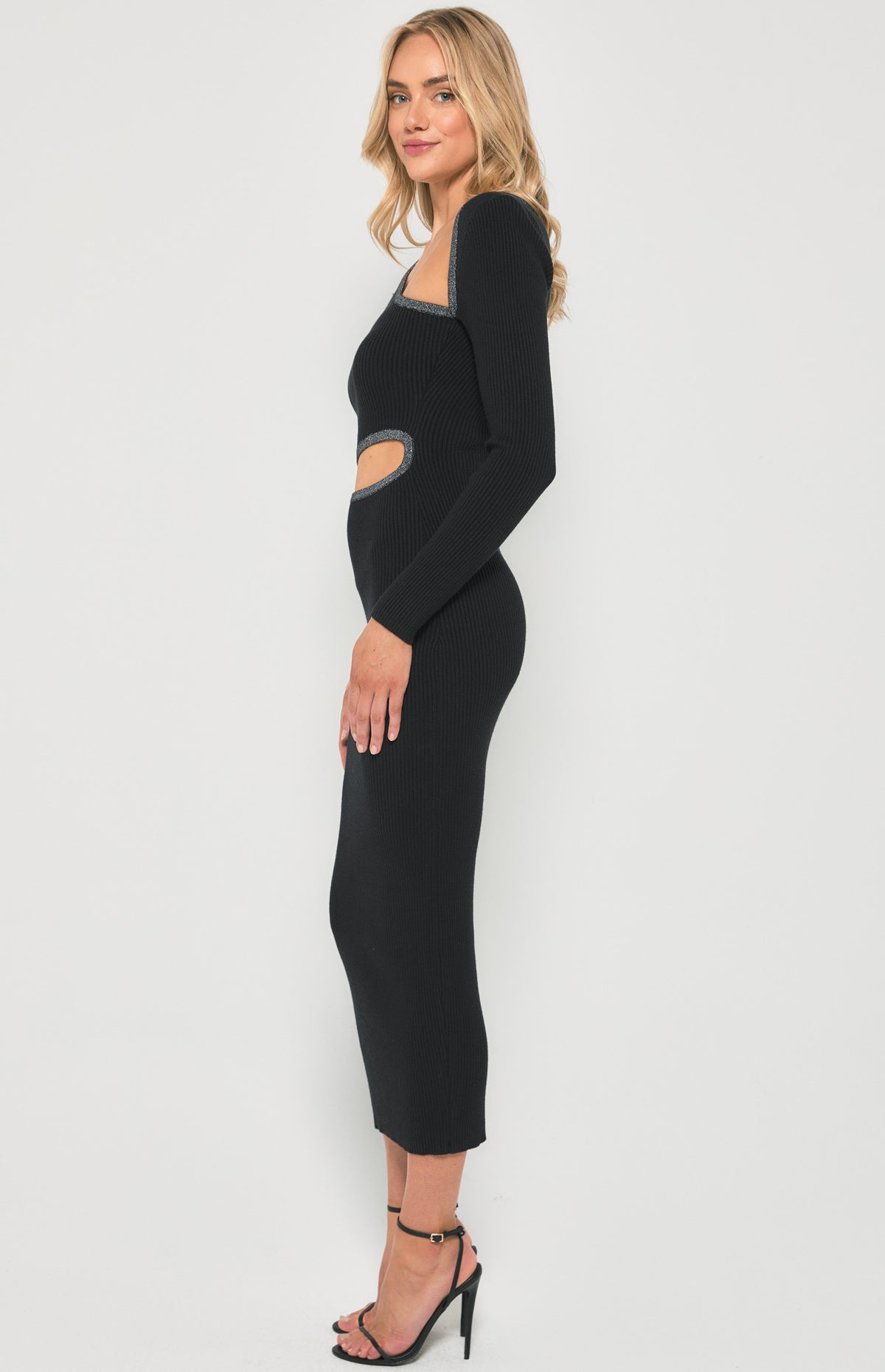 Black Knit Midi Dress