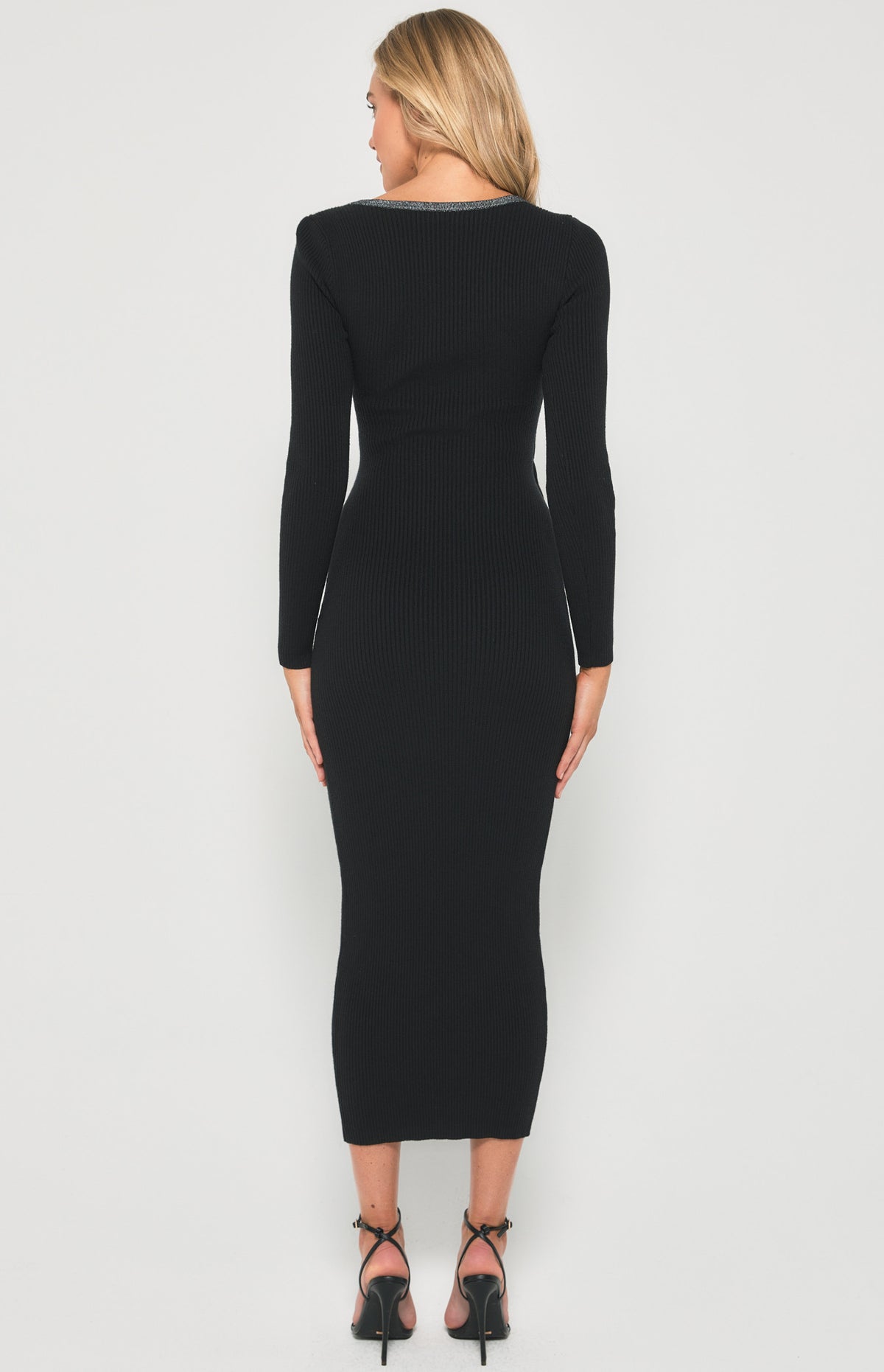 Black Knit Midi Dress
